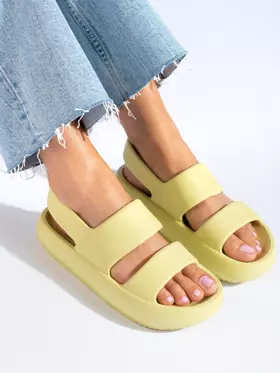 Dámske gumové sandále olivové