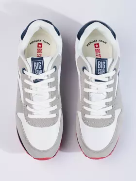 Pánske športové bielo-sivé topánky LL174160 BIG STAR