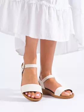 Sandále dámske na platforme biele