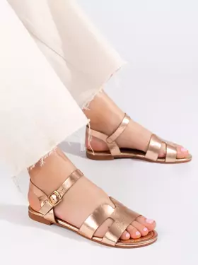 Zlaté ploché sandále Shelovet